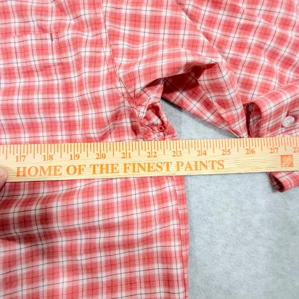 Ariat Pro Teddy Shirt Mens Medium Red Plaid Stretch LS Button Down‎